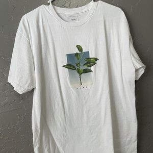 VANS White Short Sleeve Plant Print